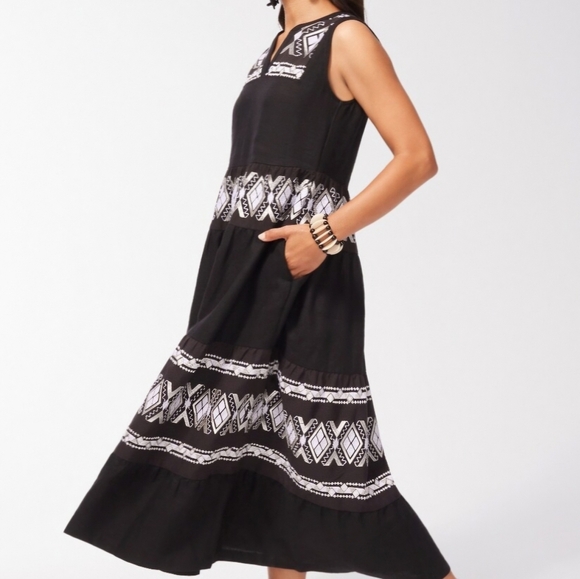 Chicos tiered linen dress - Picture 2 of 6